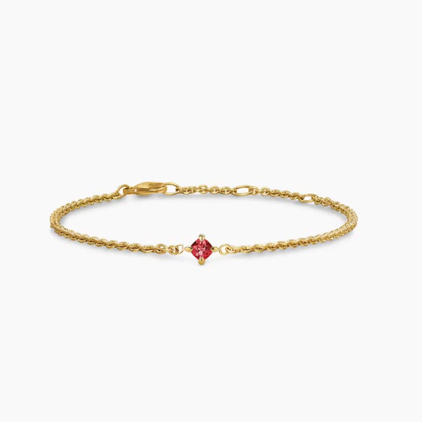 David Yurman Delicate Gold Bracelet with Red Gemstone David Yurman Delicate Gold Bracelet with Red Gemstone